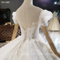 Jancember HTL1597 Elegant Lace Applique Flower Beading Bridal Gowns Wedding Dresses